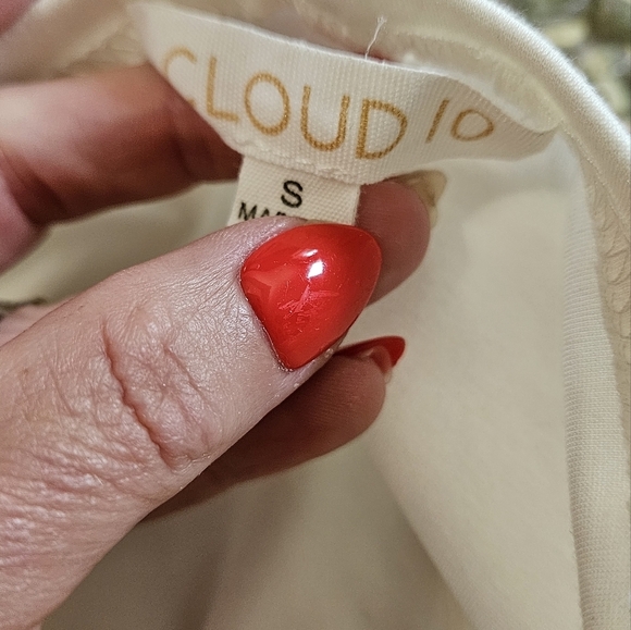 CLOUD Ten White Notched Cropped Bustier Tank Top. Size Small - Picture 9 of 16